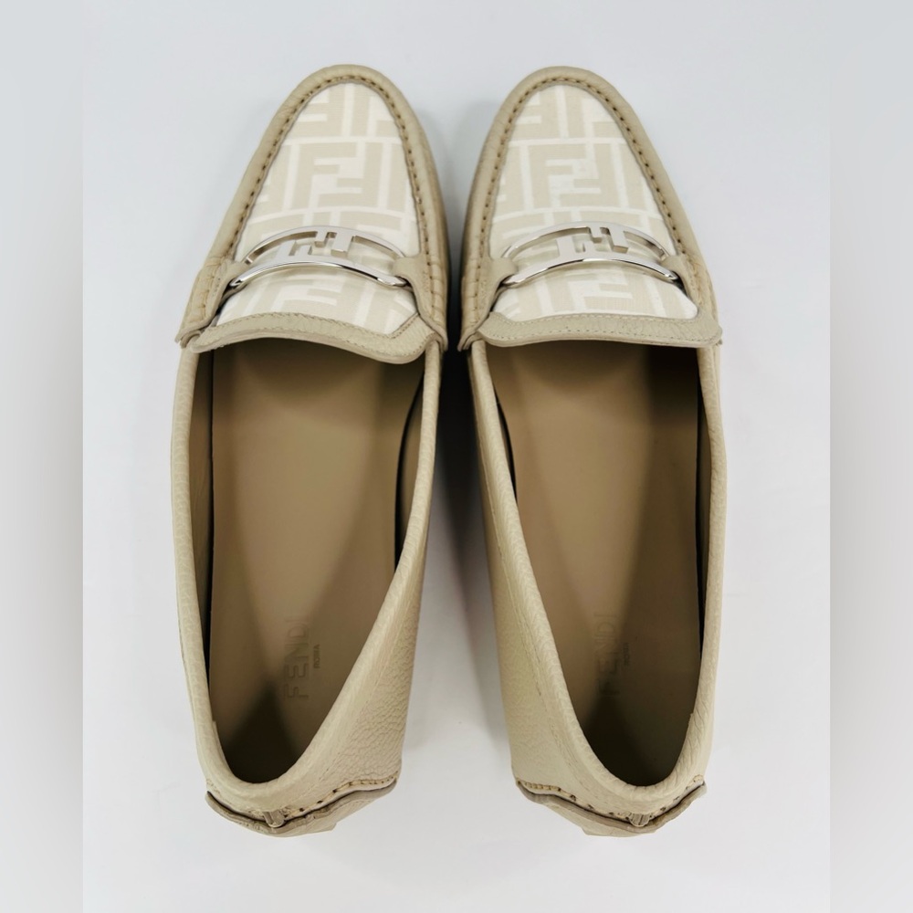 Fendi O'Lock FF Jacquard Logo Driving Leather Shoes UK 10 - US 11 - EU 44 - Picture 10 of 14